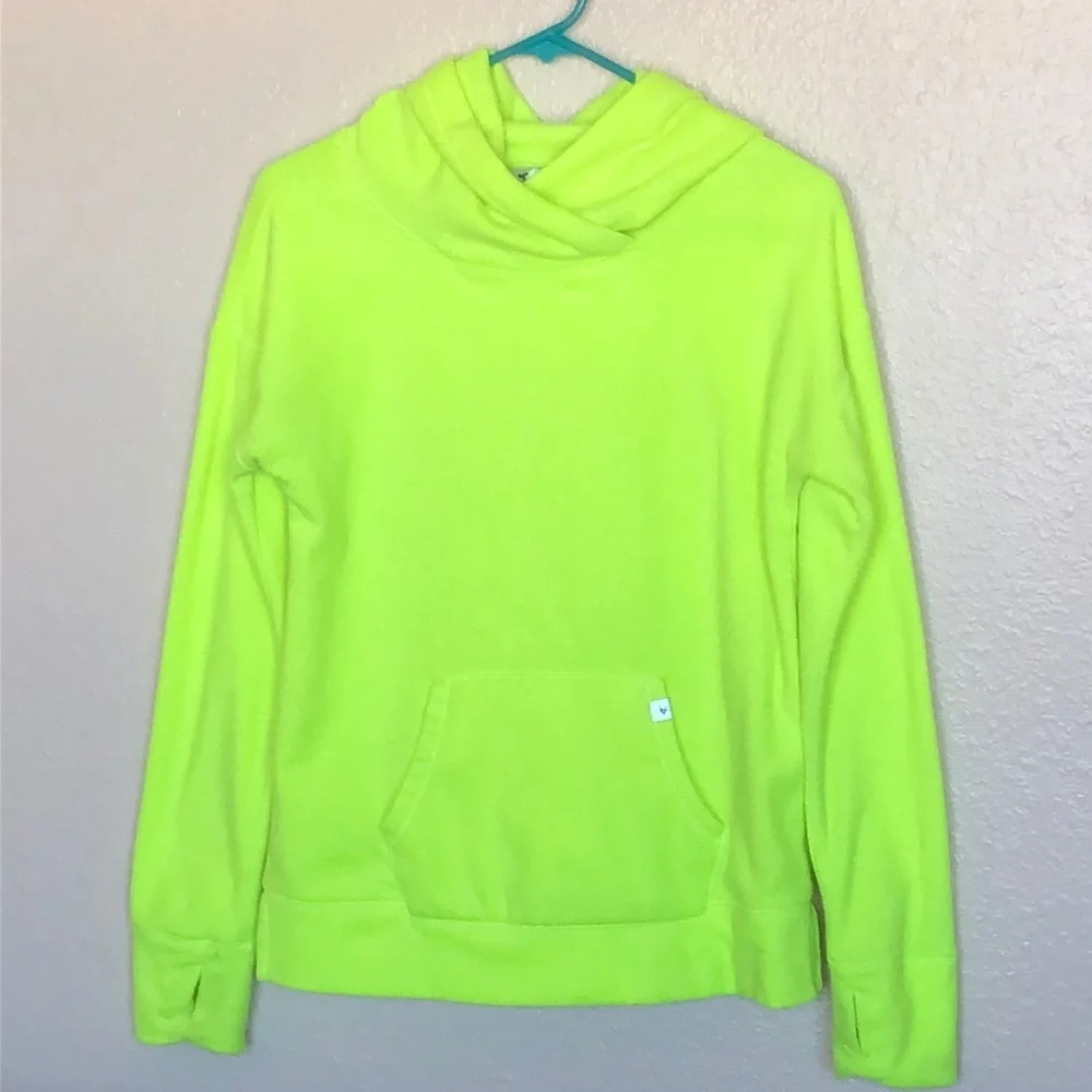 Justice Neon yellow Hooded Pullover Sweatshirt Size‎ 14